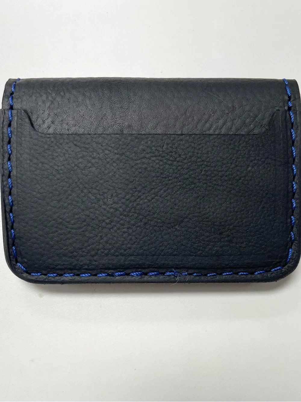 Genuine Leather Wallet - Thin Blue Line - with built in money clip